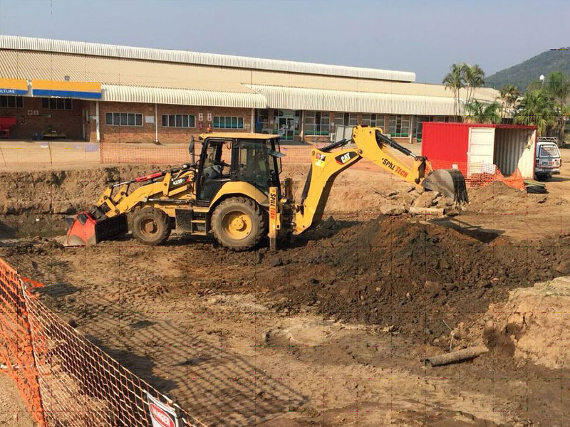 Polluted soil is extracted and pre-milled